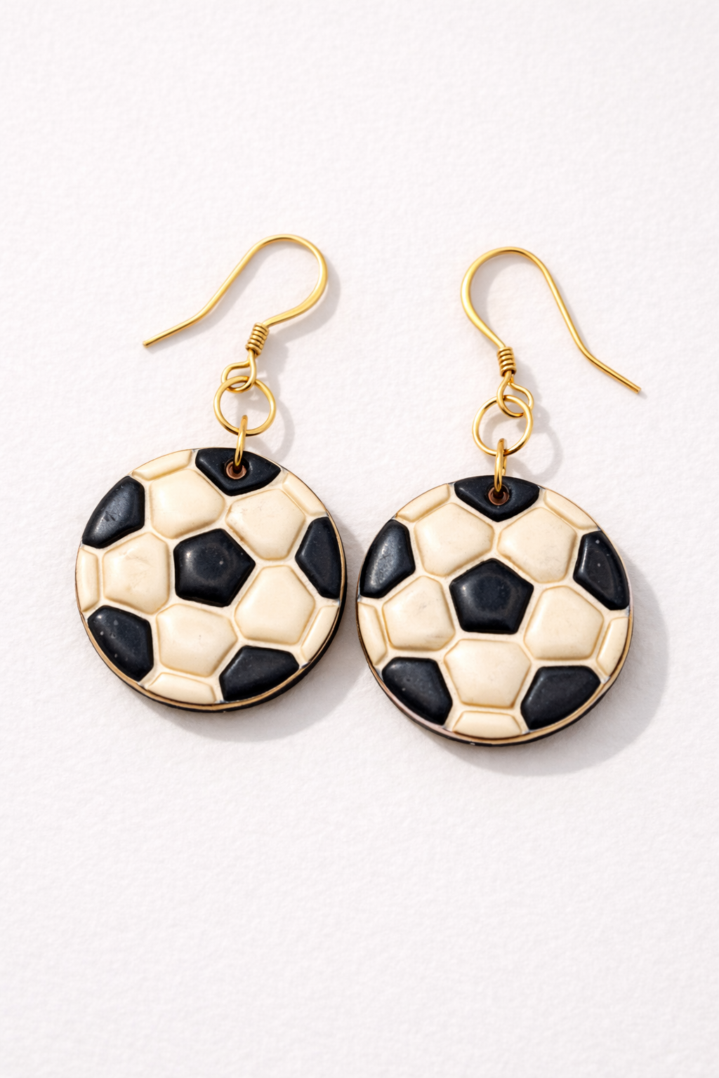 Soccer Earrings Dangle - Soccer Ball Earrings for Women – Game Day Jewelry – Soccer Fan Gift – Stadium Outfit Statement – Lightweight Clay
