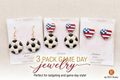 Game Day Earrings Set, Soccer Earrings, USA Flag Heart Studs, Soccer Ball Dangles, 3 Pack Earrings, Sports Jewelry, Football Fan Gift