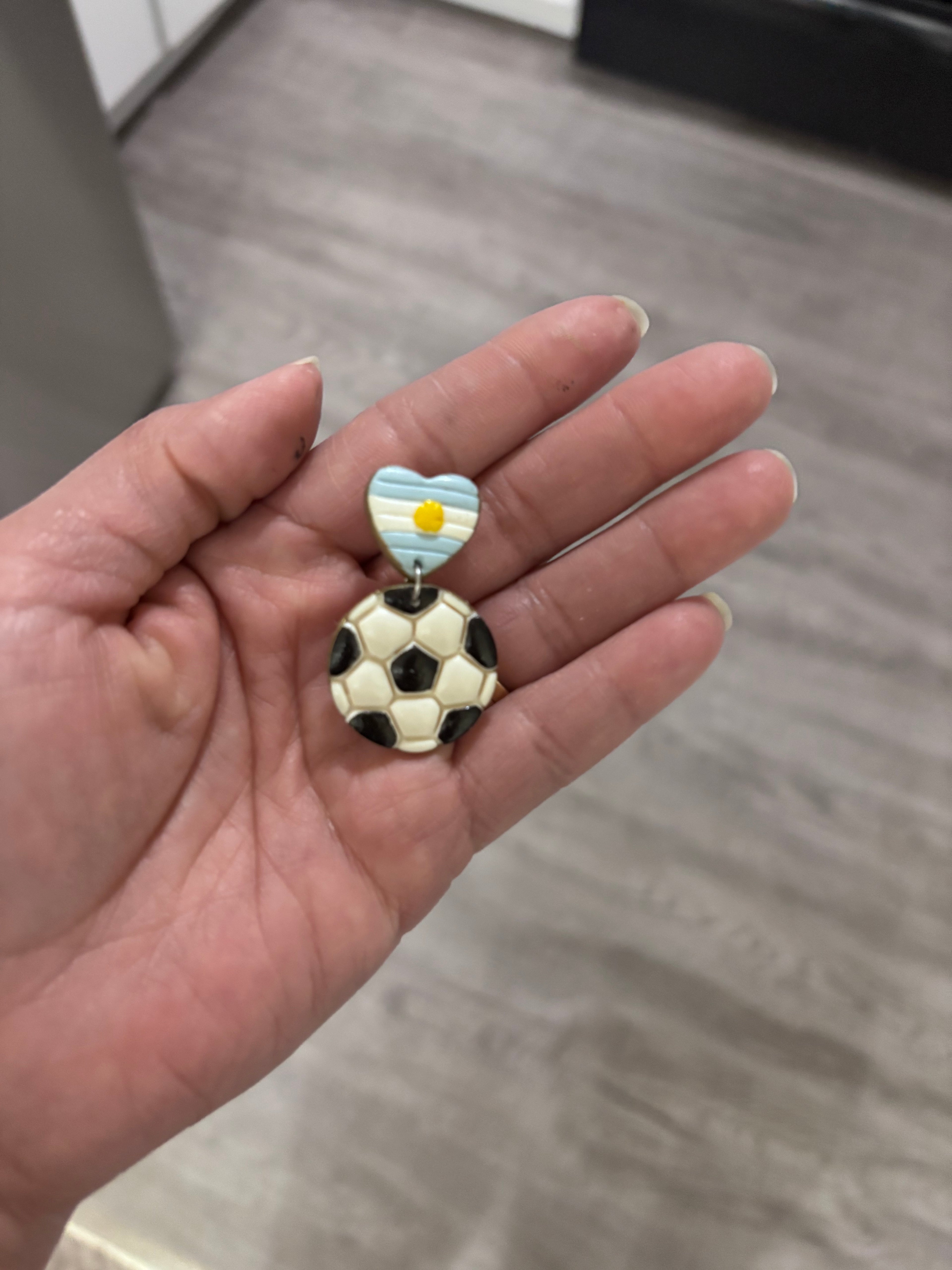 Heart Country Flag Soccer Ball Earrings – Lightweight Game Day Jewelry