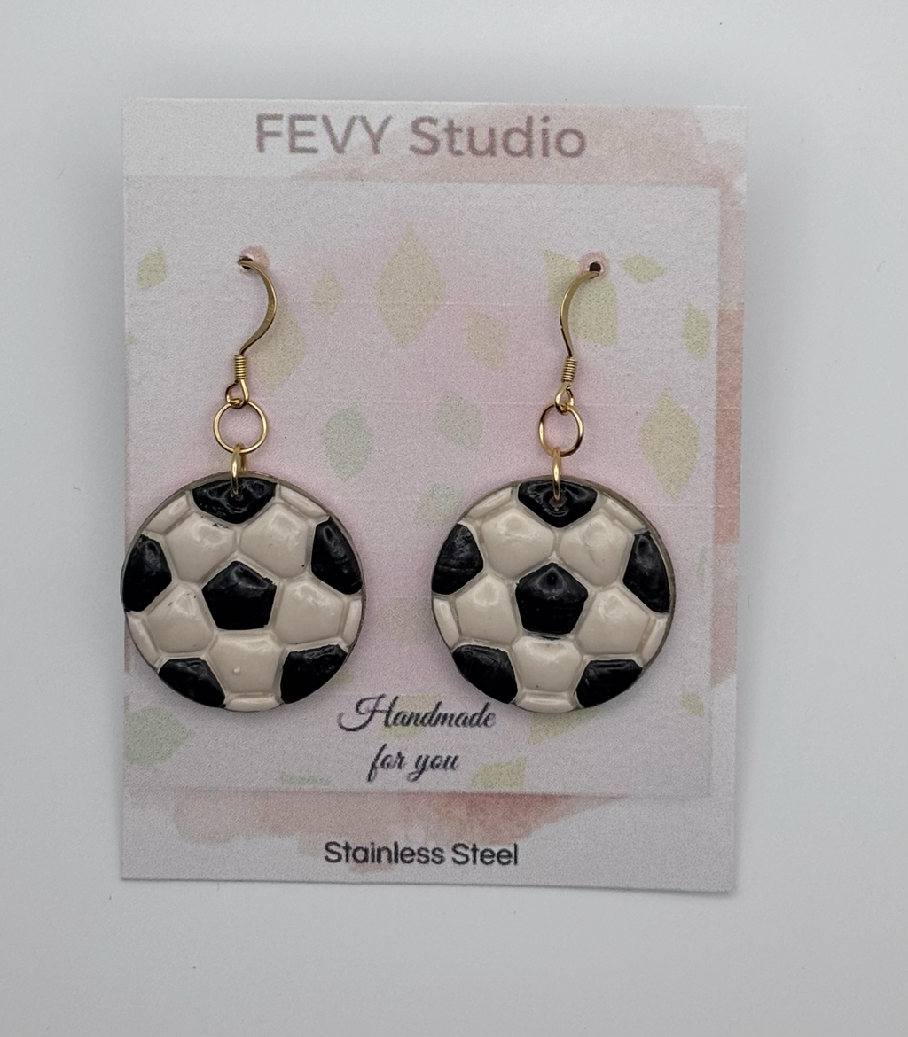 Game Day Earrings Set, Soccer Earrings, USA Flag Heart Studs, Soccer Ball Dangles, 3 Pack Earrings, Sports Jewelry, Football Fan Gift