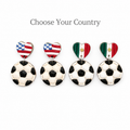 Heart Country Flag Soccer Ball Earrings – Lightweight Game Day Jewelry