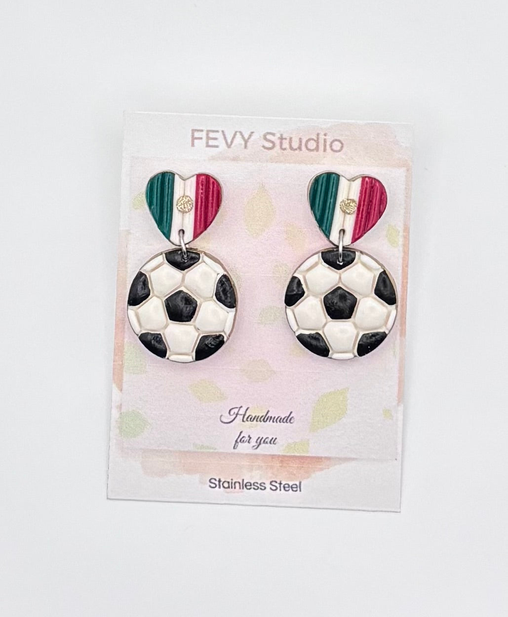 Heart Country Flag Soccer Ball Earrings – Lightweight Game Day Jewelry