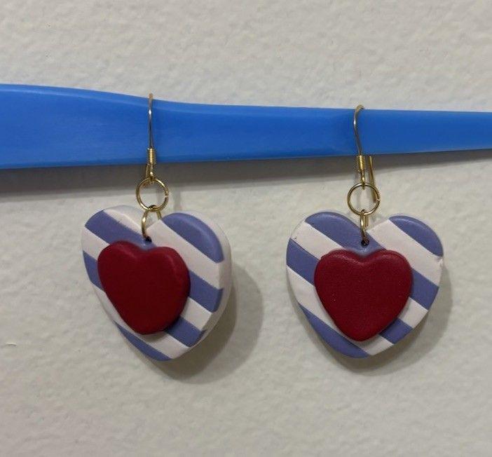 Handmade Polymer Clay Statement Earrings Stainless Steel Unique Organic Designs