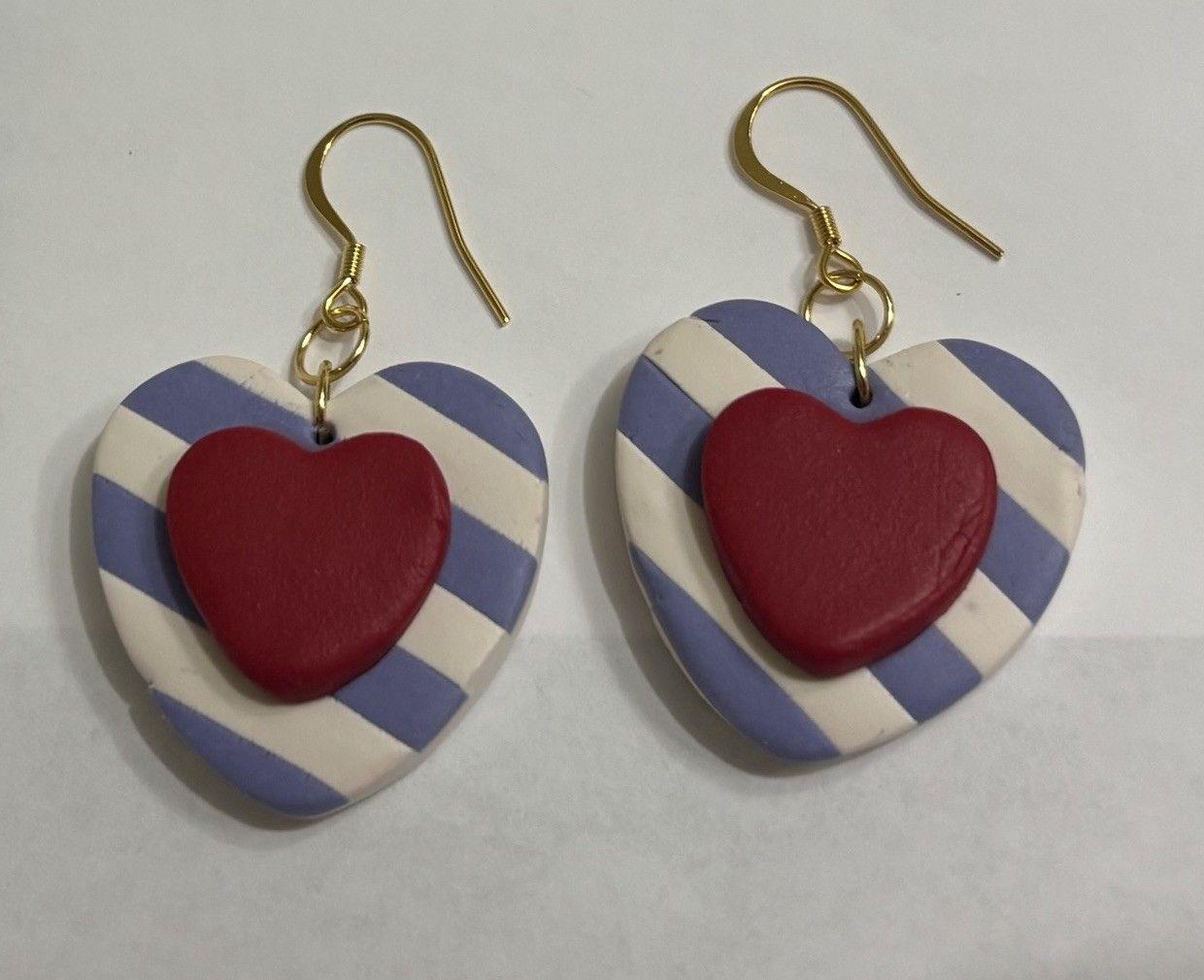 Handmade Polymer Clay Statement Earrings Stainless Steel Unique Organic Designs