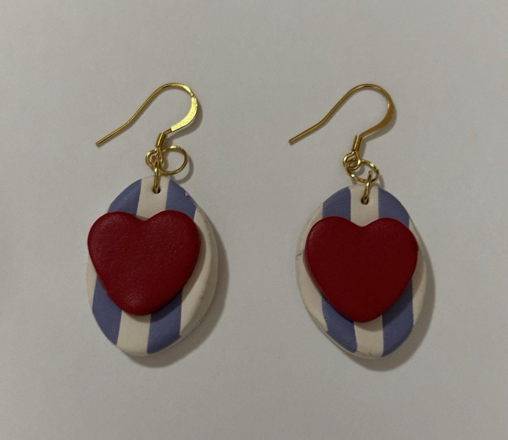 Handmade Polymer Clay Statement Earrings Stainless Steel Unique Organic Designs