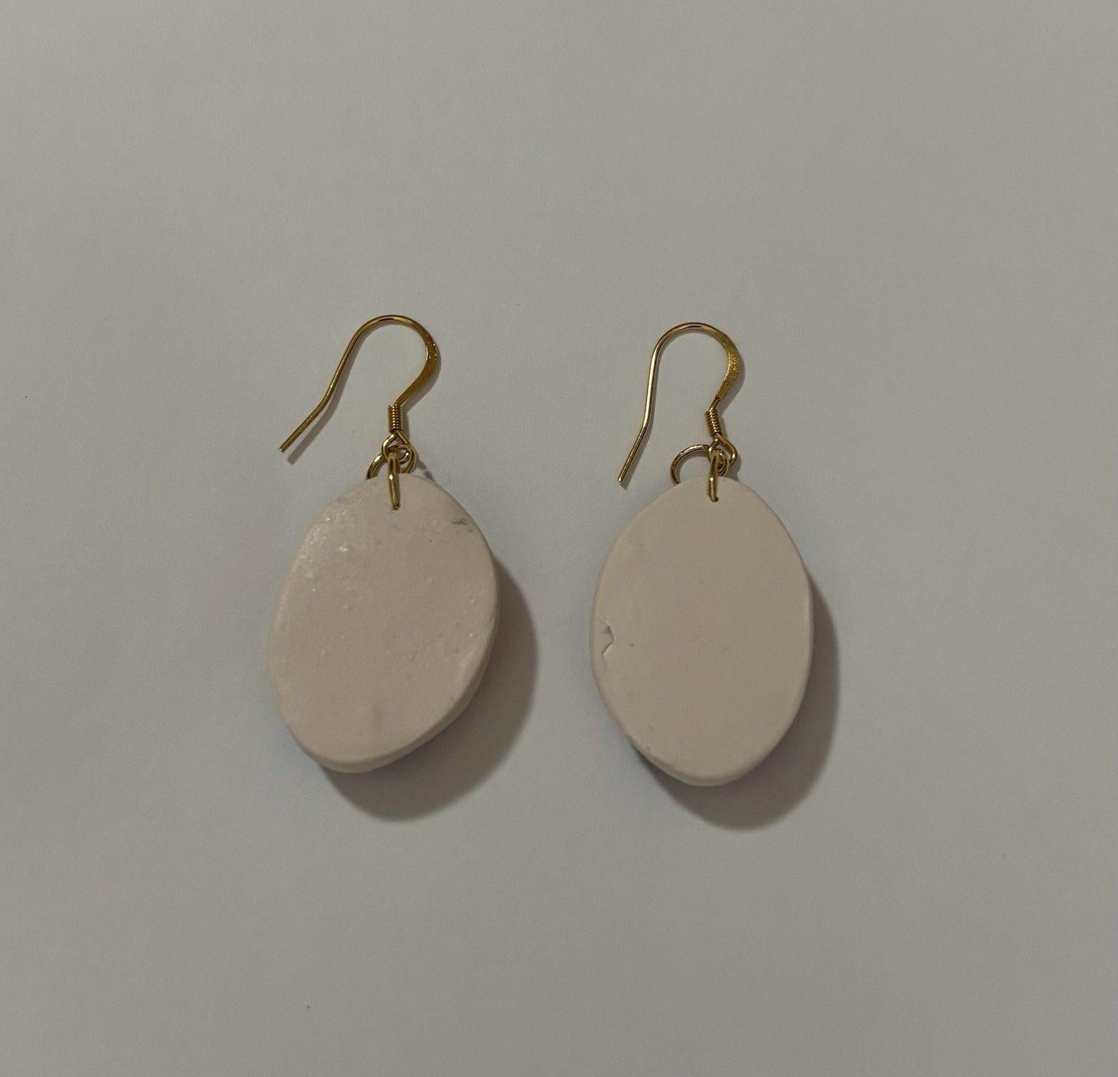 Handmade Polymer Clay Statement Earrings Stainless Steel Unique Organic Designs