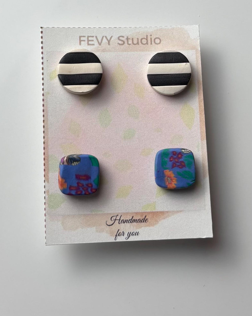 Handmade Polymer Clay Earrings – Bold Stripes & Colorful Florals – Lightweight Statement Jewelry