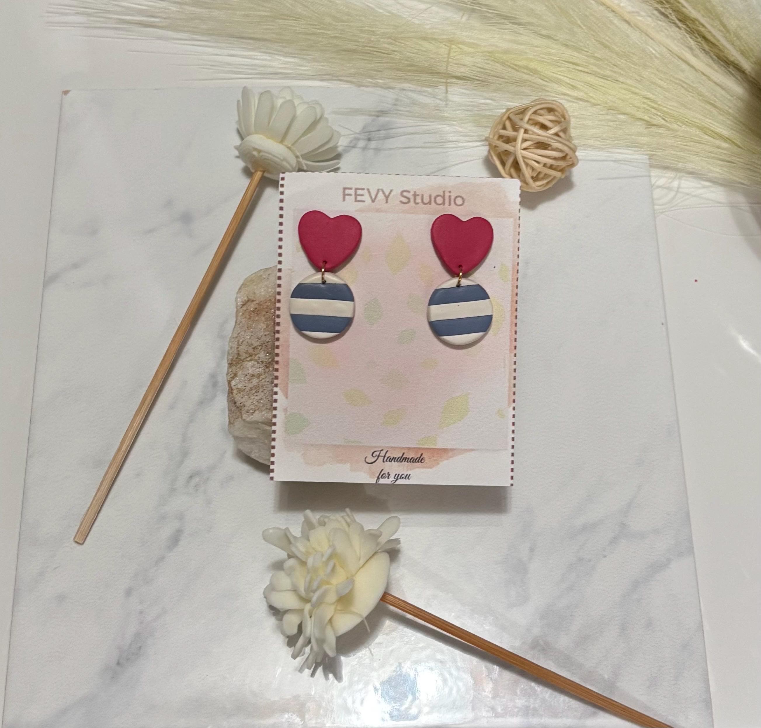 Handmade Polymer Clay Earrings – Heart, Leopard, Striped & Abstract Designs – Lightweight, Hypoallergenic Stainless Steel Jewelry