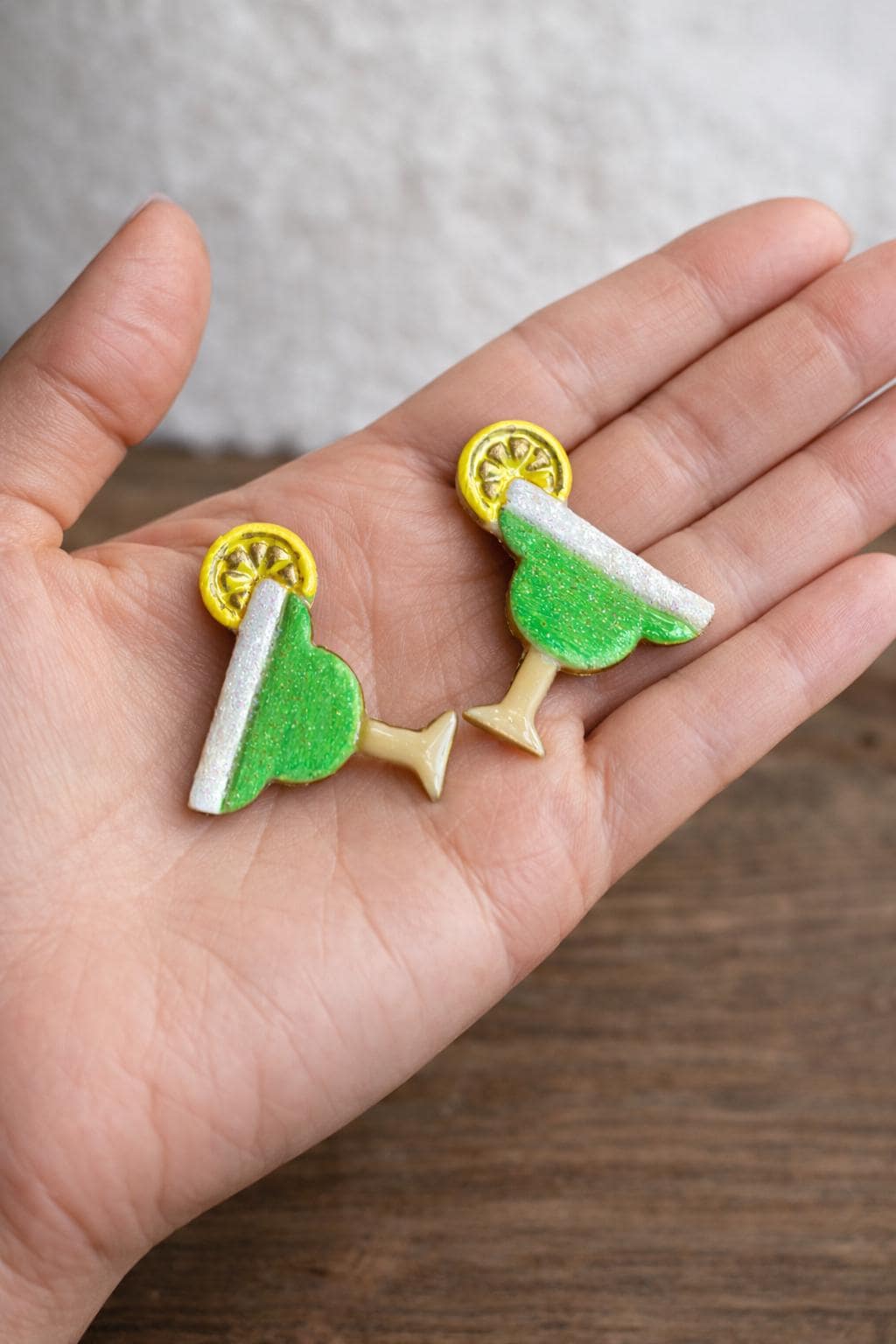 Margarita Cocktail Earrings | Handmade Polymer Clay | Fun Bartender Gift | Tropical Summer Statement | Lightweight Hypoallergenic Jewelry