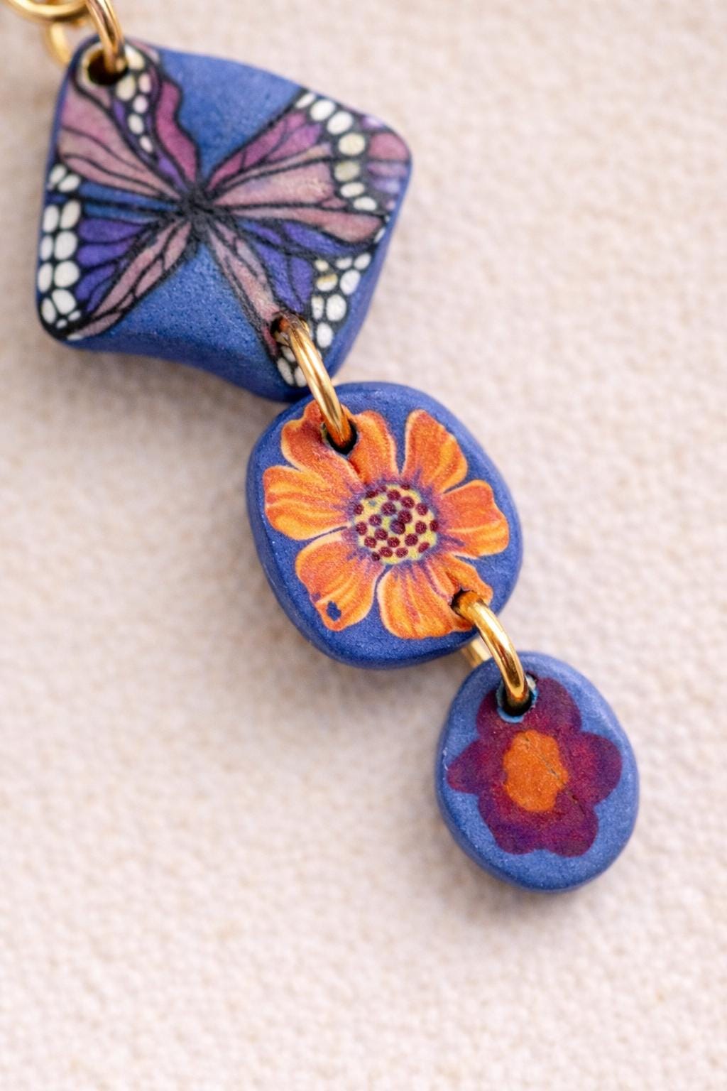 Handmade Polymer Clay Earrings |Colorful Floral Dangle Earrings | Lightweight Statement Jewelry | Stainless Steel Hooks | Floralful Earrings