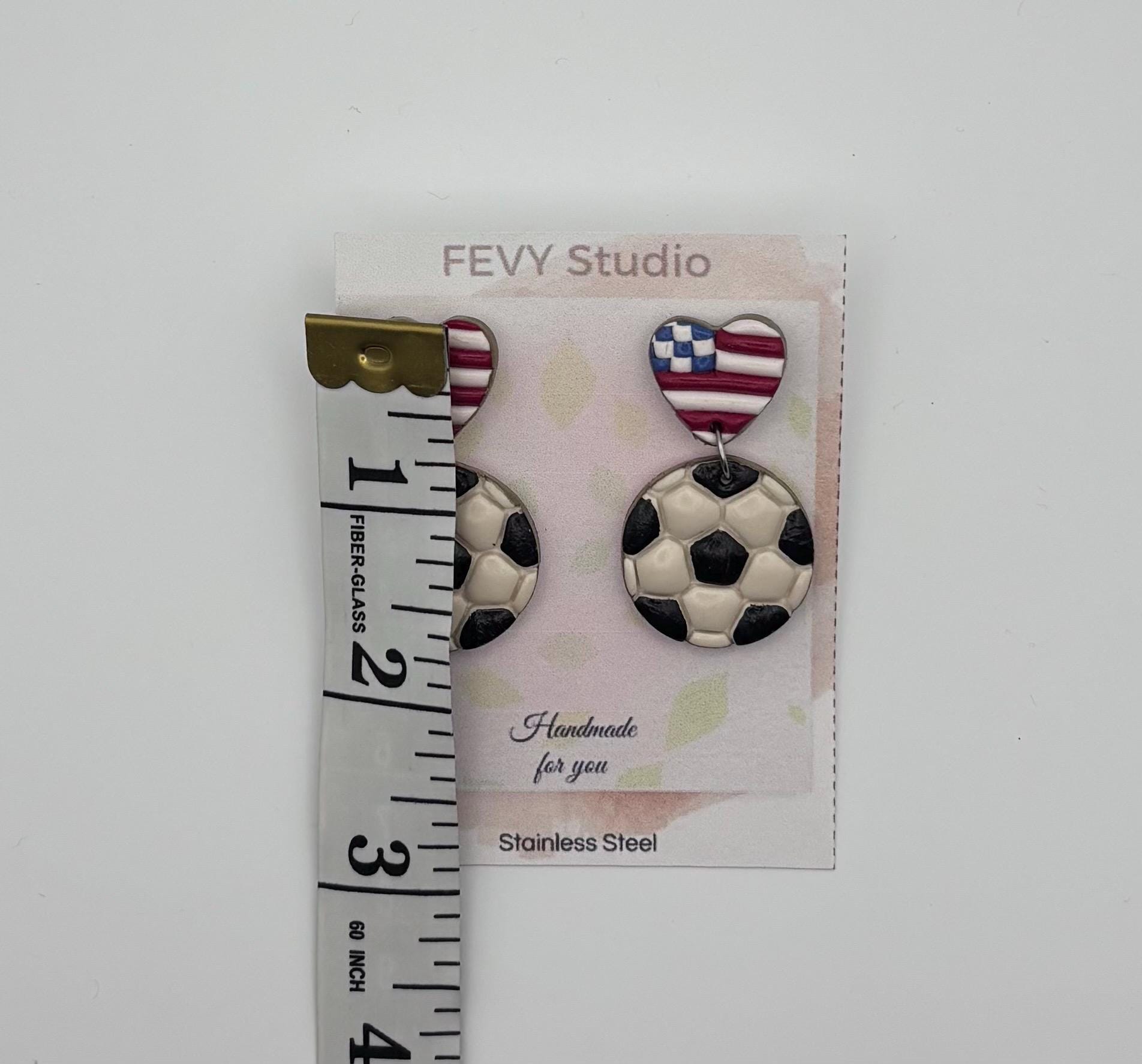 Heart Country Flag Soccer Ball Earrings – Lightweight Game Day Jewelry