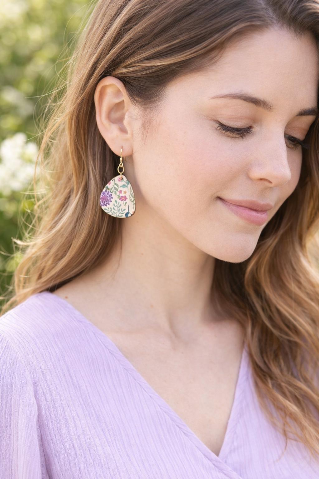 Floral Boho Dangle Earrings for Women, Lightweight Spring Statement Earrings, Romantic Garden Jewelry Gift for Her