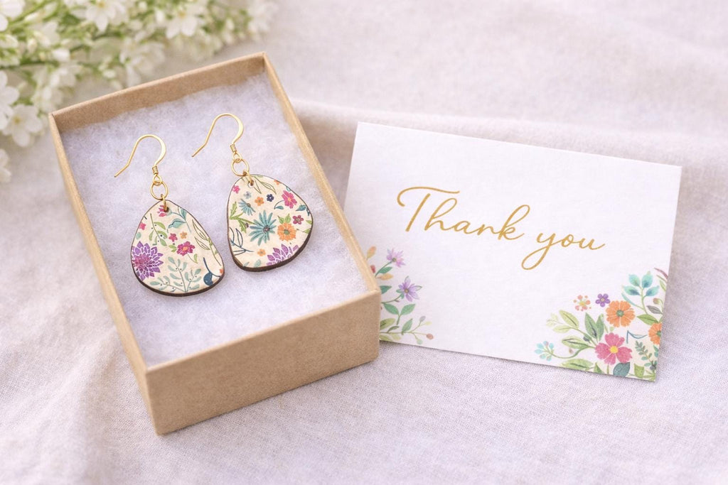 Floral Boho Dangle Earrings for Women, Lightweight Spring Statement Earrings, Romantic Garden Jewelry Gift for Her