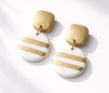 White Gold Dangle Earrings, Minimalist Modern Statement Jewelry, Polymer Clay, Stainless Steel Posts