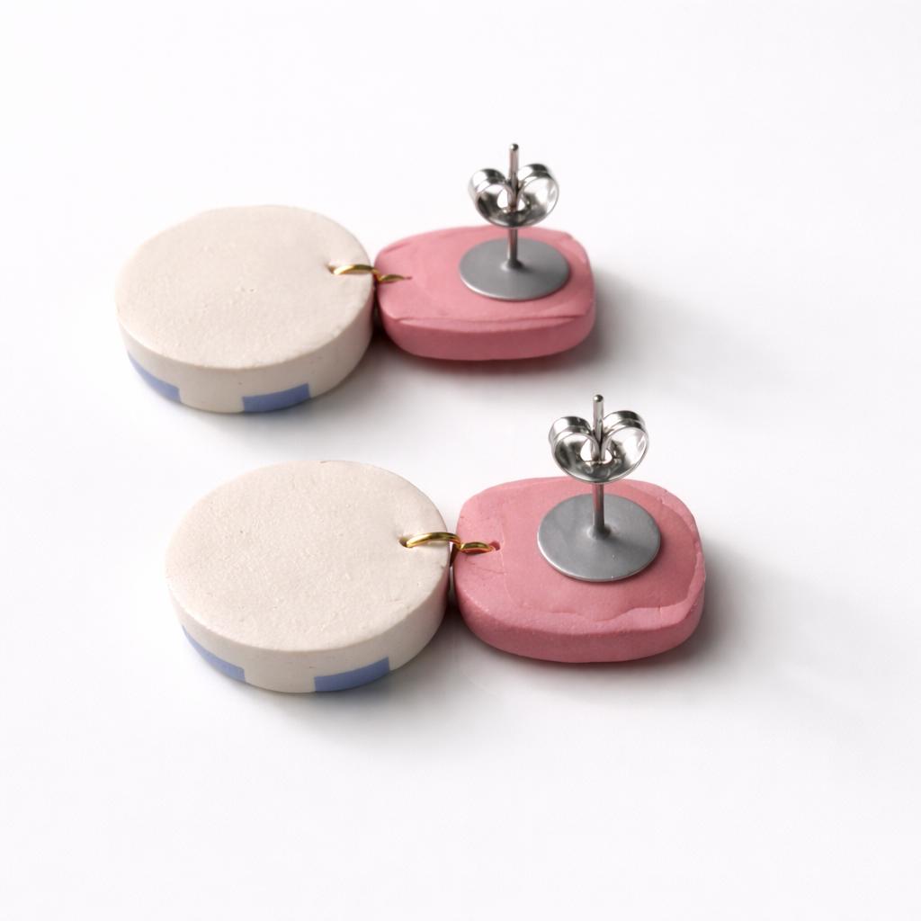 Minimalist Pink Polymer Clay Earrings • Lightweight Everyday Jewelry • Timeless Gift for Her • Modern Casual Earrings