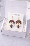 Handmade Polymer Clay Earrings, Crocodile Texture Dangle, 18K Gold Plated Hooks