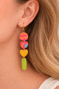 Colorful Polymer Clay Statement Earrings, Modern Artistic Dangle Jewelry, Lightweight Bold Design