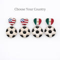 Heart Country Flag Soccer Ball Earrings – Lightweight Game Day Jewelry