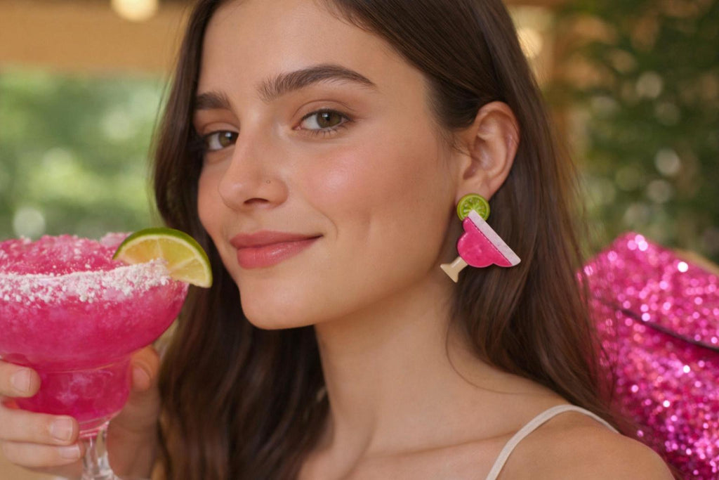 Margarita Cocktail Earrings | Handmade Polymer Clay | Fun Bartender Gift | Tropical Summer Statement | Lightweight Hypoallergenic Jewelry