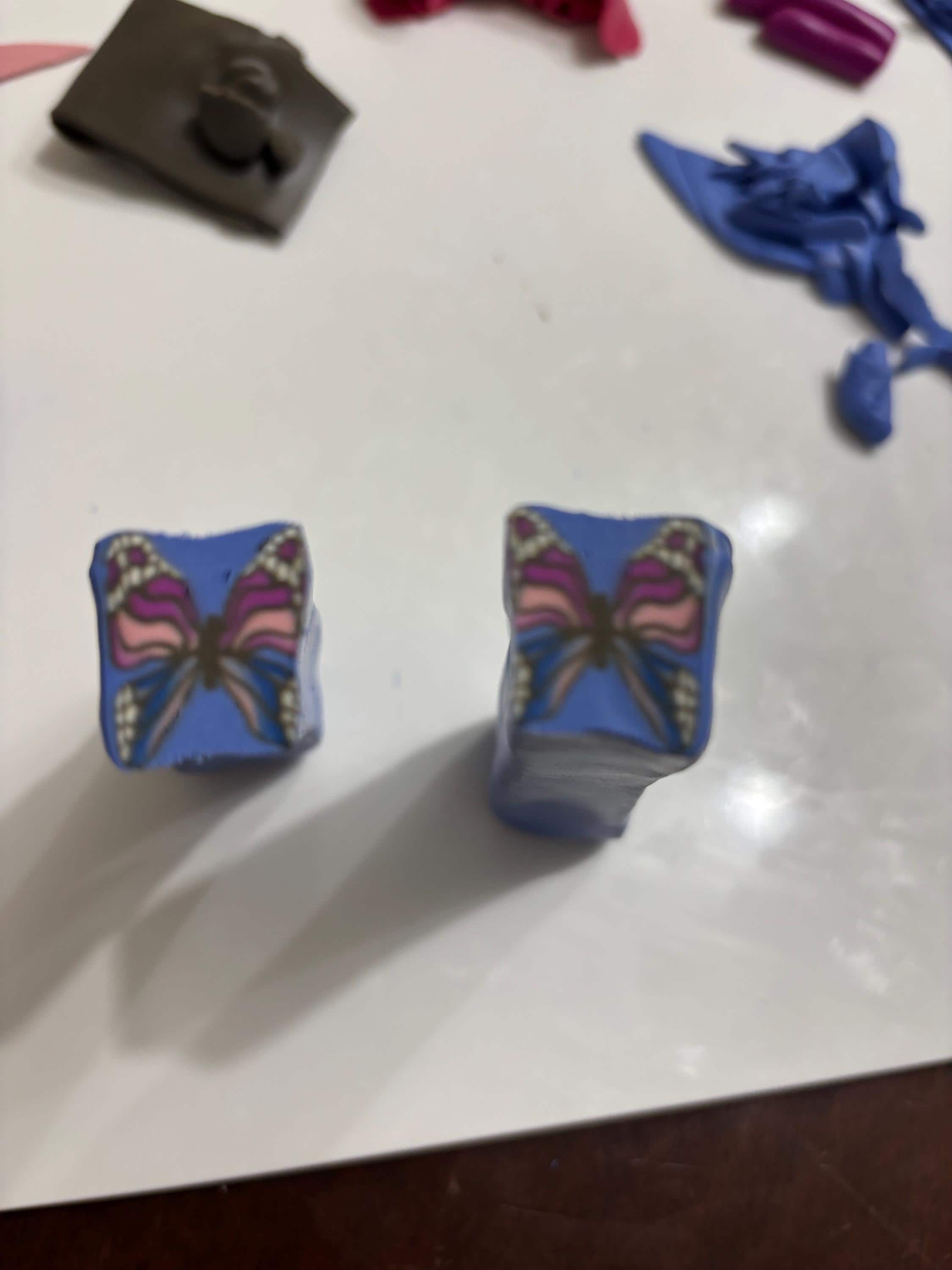 Handmade Floral Polymer Clay Dangle Earrings – Stainless Steel Hooks
