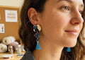 Handmade Floral Polymer Clay Dangle Earrings – Stainless Steel Hooks