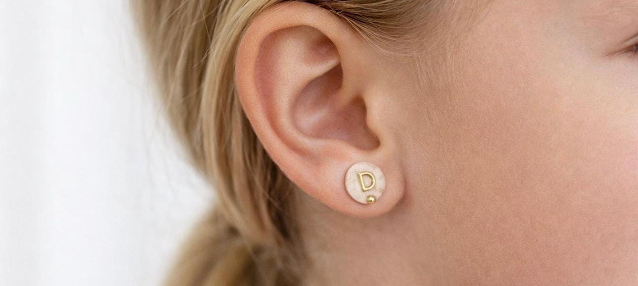 Mini Personalized Initial Earrings • Tiny Gold Letter Earrings • Custom Initial Jewelry • Minimalist Handmade Gift