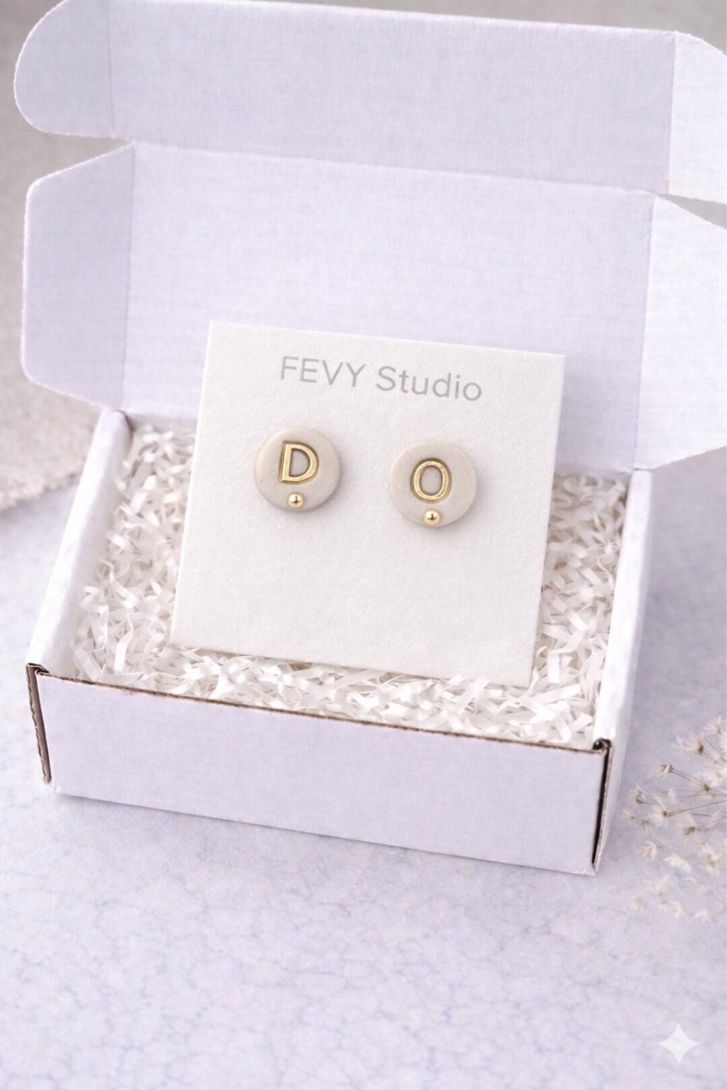 Mini Personalized Initial Earrings • Tiny Gold Letter Earrings • Custom Initial Jewelry • Minimalist Handmade Gift