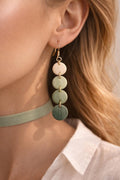 Sage Green Dangle Earrings, Minimalist Polymer Clay Earrings, Gold Hook Earrings, Neutral Handmade Jewelry, Gift for Her, Lightweight