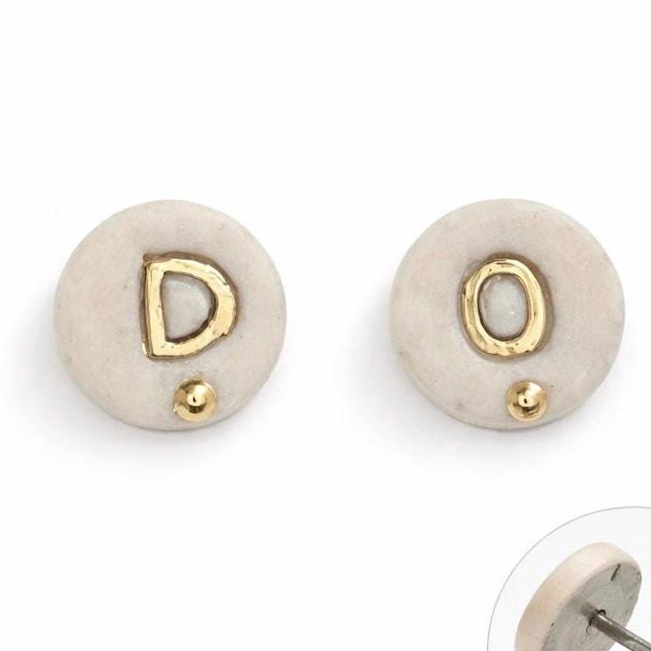 Mini Personalized Initial Earrings • Tiny Gold Letter Earrings • Custom Initial Jewelry • Minimalist Handmade Gift