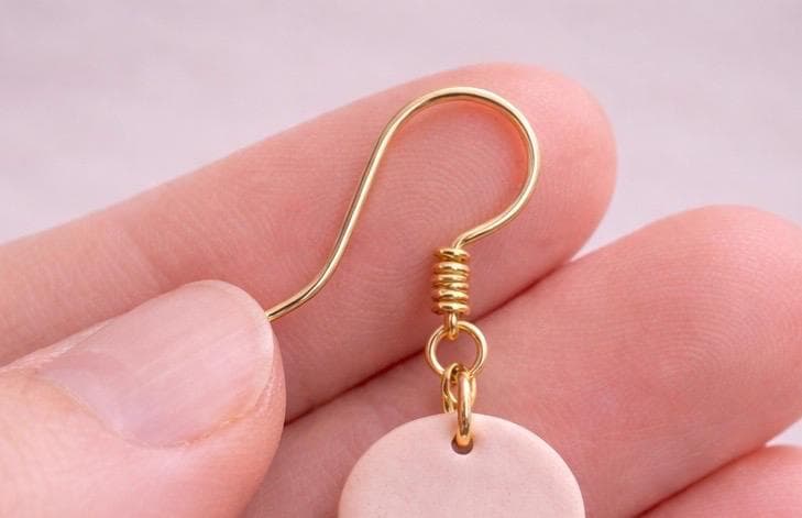 Dusty Pink Gradient Polymer Clay Earrings, Minimalist Dangle Jewelry