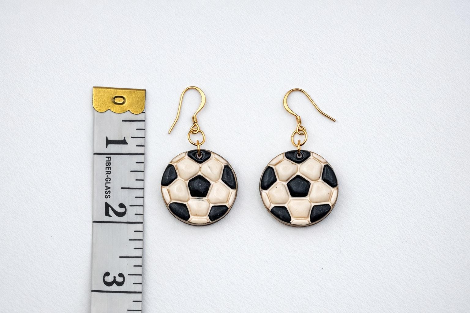 Soccer Ball Earrings for Women – Dangle Drop – Game Day Jewelry – Soccer Fan Gift – Polymer Clay – Handmade