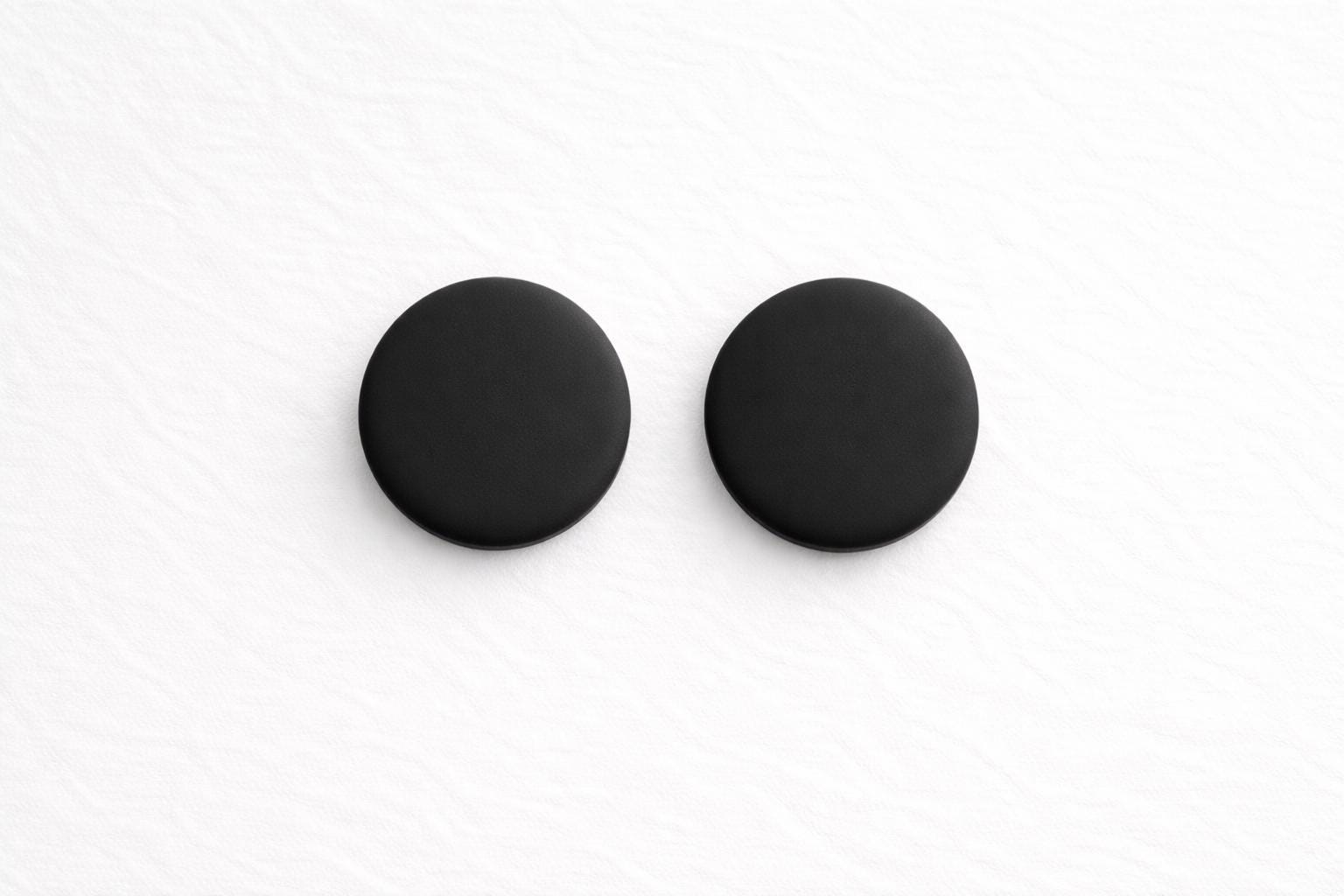 Matte Black Marble Stud Earrings Set, Minimalist Stainless Steel Jewelry