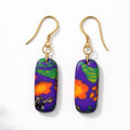 Floral Polymer Clay Earrings – 18K Gold Plated Hooks – Handmade Lightweight Earrings – Colorful Statement Jewelry Gift for Her