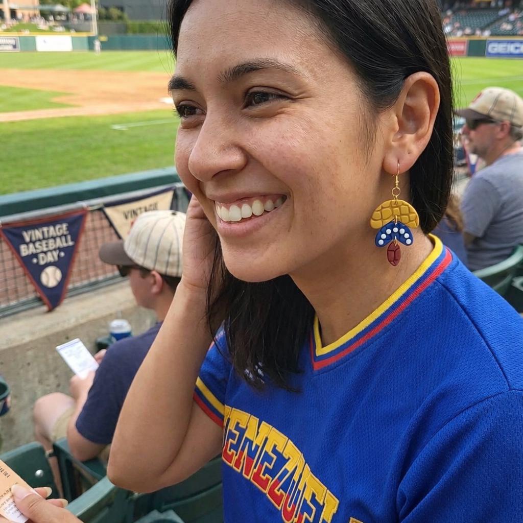Handmade Polymer Clay Venezuela Flag Earrings | Statement Dangle Jewelry, 18K Gold Plated Hooks