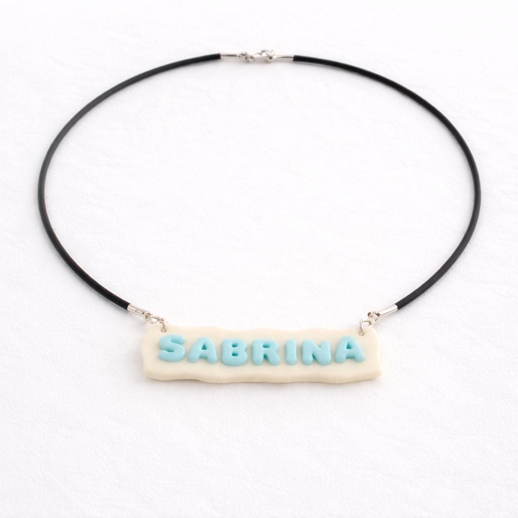 Personalized Name Necklace, Custom Clay Name Necklace, Handmade Polymer Clay Jewelry, Cute Pastel Name Necklace, Gift for Her, Unique
