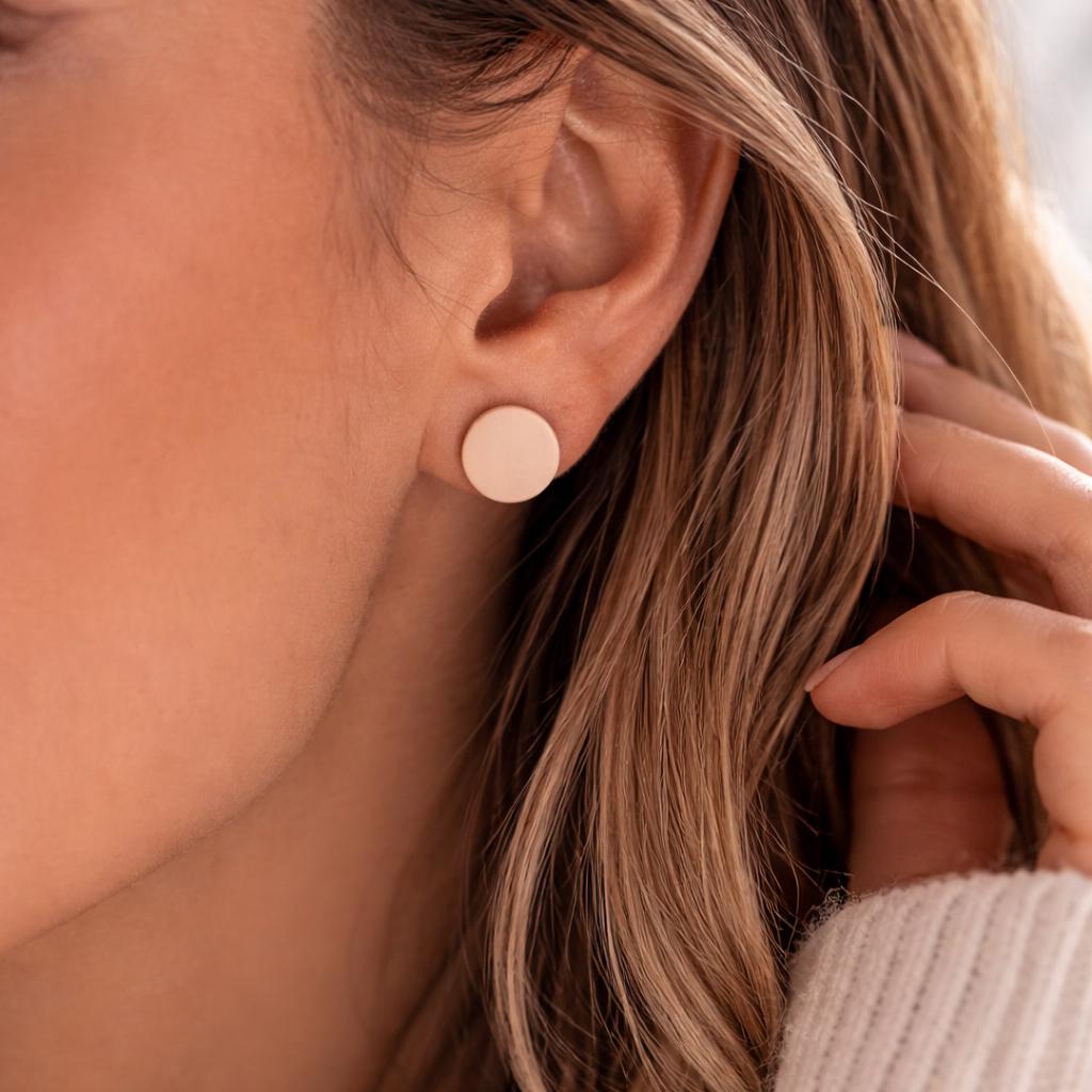 Minimalist Stud Earrings Set, Beige & Dusty Blue Earrings, Polymer Clay Studs, Lightweight Earrings, Everyday Jewelry, Gift for Her