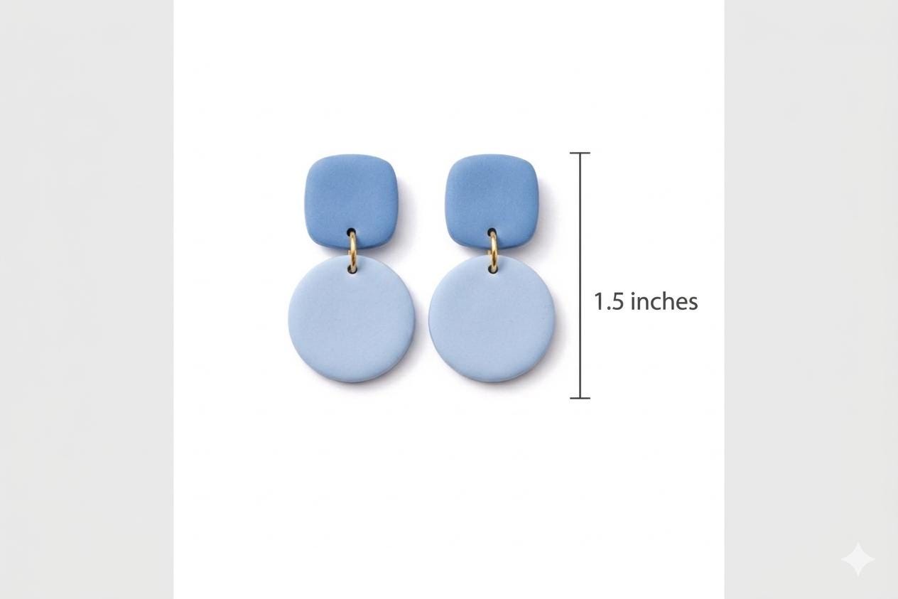 Minimalist Polymer Clay Earrings, 6 Colors Earrings Set, Lightweight Dangle Earrings, Pastel Earrings, Gift for Her, Modern Everyday Jewelry