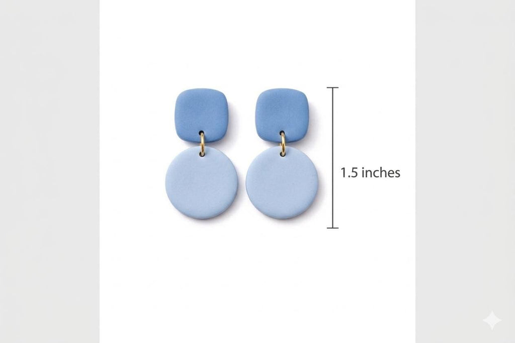 Handmade Polymer Clay Dangle Earrings, Minimalist Pastel Jewelry Set, Lightweight Gift