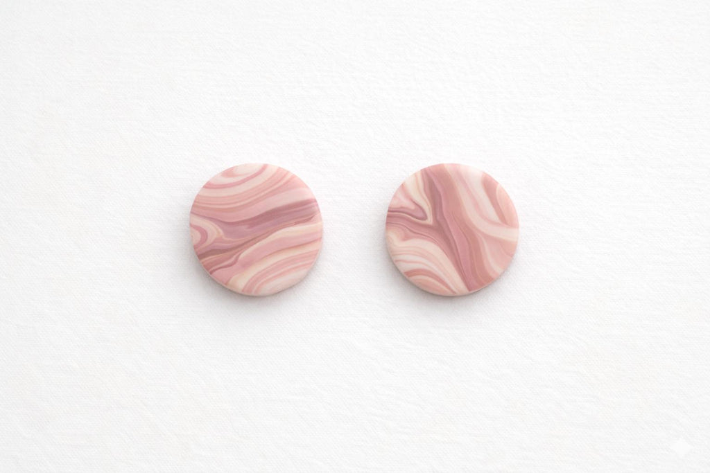 Blush Pink Stud Earrings, Polymer Clay Earrings, Neutral Minimalist Earrings, Nude Earrings, Lightweight Studs, Gift for Her, Everyday Jewel