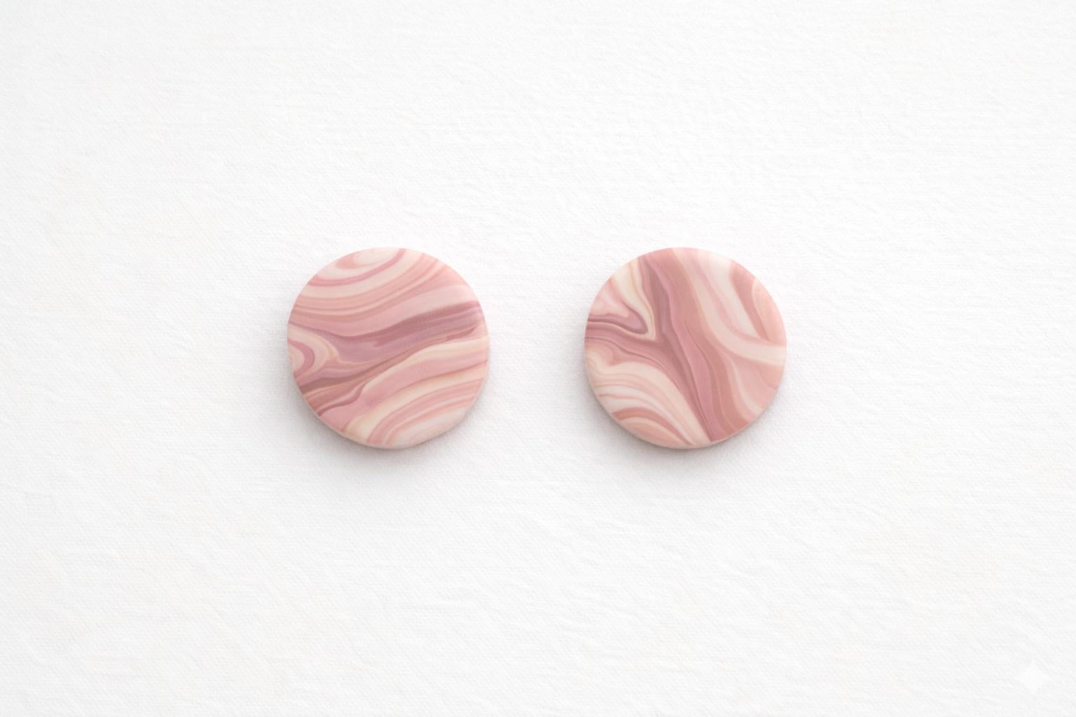 Blush Pink Stud Earrings, Polymer Clay Earrings, Neutral Minimalist Earrings, Nude Earrings, Lightweight Studs, Gift for Her, Everyday Jewel