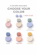 Minimalist Polymer Clay Earrings, 6 Colors Earrings Set, Lightweight Dangle Earrings, Pastel Earrings, Gift for Her, Modern Everyday Jewelry