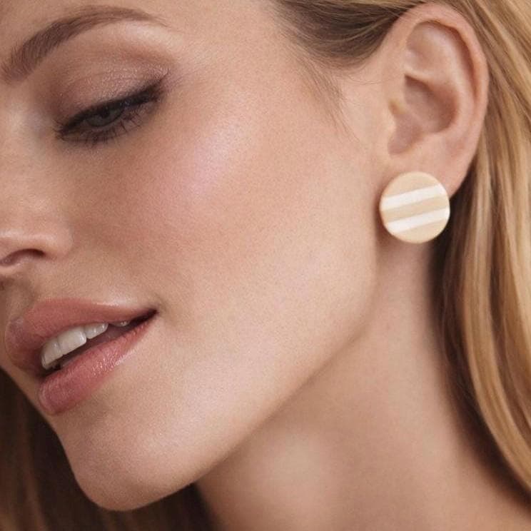 Set of 3 - Matte Polymer Clay Stud Earrings – Neutral Trio, Minimalist Everyday Jewelry