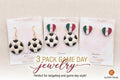 3 Pack Soccer Earrings Set, Mexico Heart Earrings, Soccer Ball Earrings, Handmade Polymer Clay Earrings, Lightweight Gift for Her