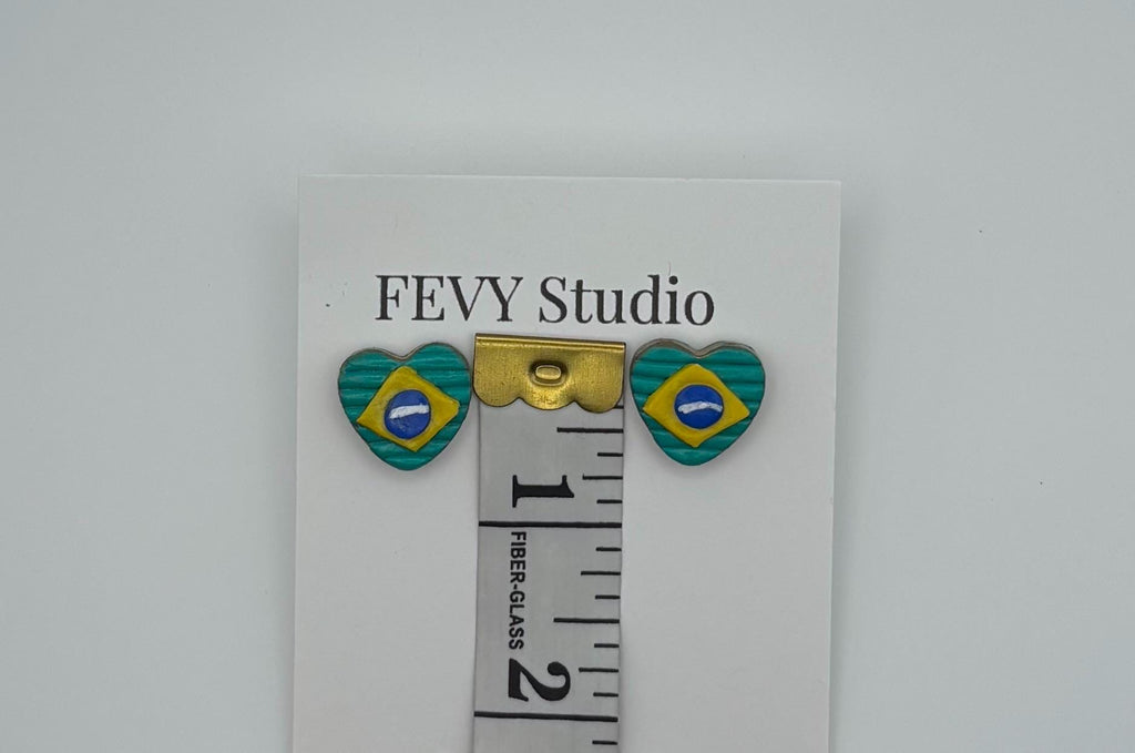 Brazil Earrings Set, Soccer Earrings Pack, Game Day Jewelry, Brazil Flag Earrings, Football Fan Earrings, Game Day Jewelry, 3 Pack Earrings