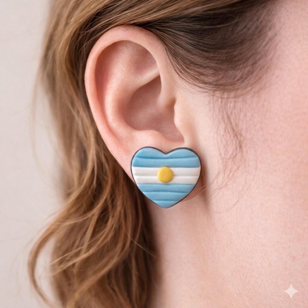 Argentina Earrings Set, 3 Pair Soccer Earrings Bundle, Game Day Earrings, Argentina Fan Jewelry, Football Earrings Set, Futbol Accessories
