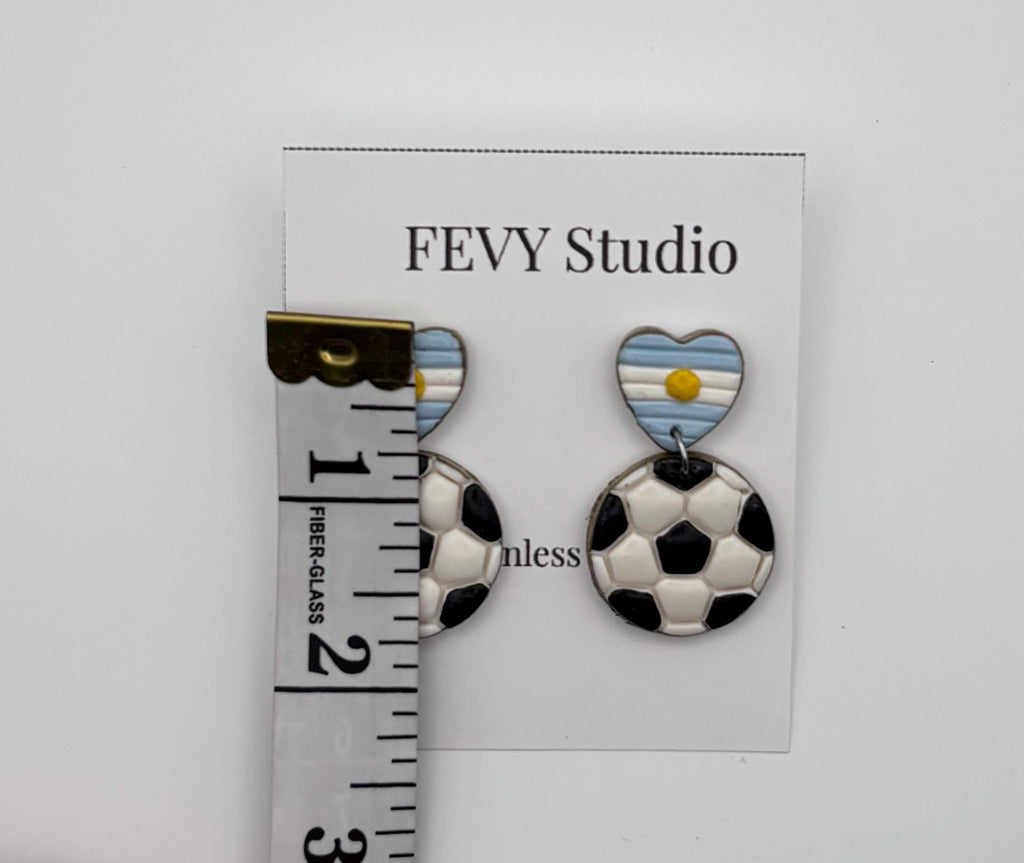Argentina Earrings Set, 3 Pair Soccer Earrings Bundle, Game Day Earrings, Argentina Fan Jewelry, Football Earrings Set, Futbol Accessories