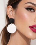 Black White Statement Earrings, Modern Dangle Earrings, Geometric Earrings, Boho Chic Earrings, Lightweight Polymer Clay Earrings, Minimalis