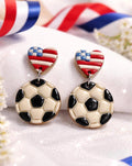 Heart Country Flag Soccer Ball Earrings – Lightweight Game Day Jewelry