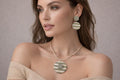 Sage Green Clay Earrings & Necklace Set | Striped Polymer Clay Jewelry | Boho Minimalist Handmade Gift for Women