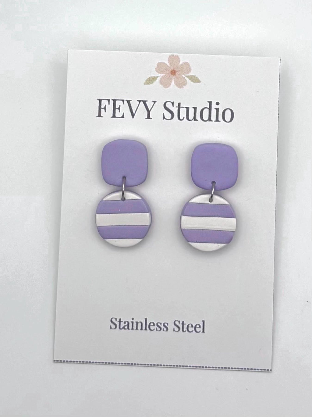 Lilac Statement Earrings, Pastel Clay Earrings, Cute Dangle Earrings, Aesthetic Jewelry, Lightweight Handmade Gift for Her